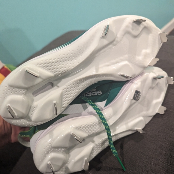 Adidas Icon 7 Baseball Metal‎ Cleats Shoes Green & White S23859 Mens Sz 7 - Picture 5 of 5